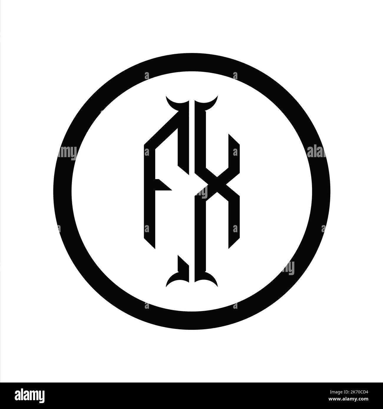 XF Logo monogram letter with hexagon horn shape design template Stock ...