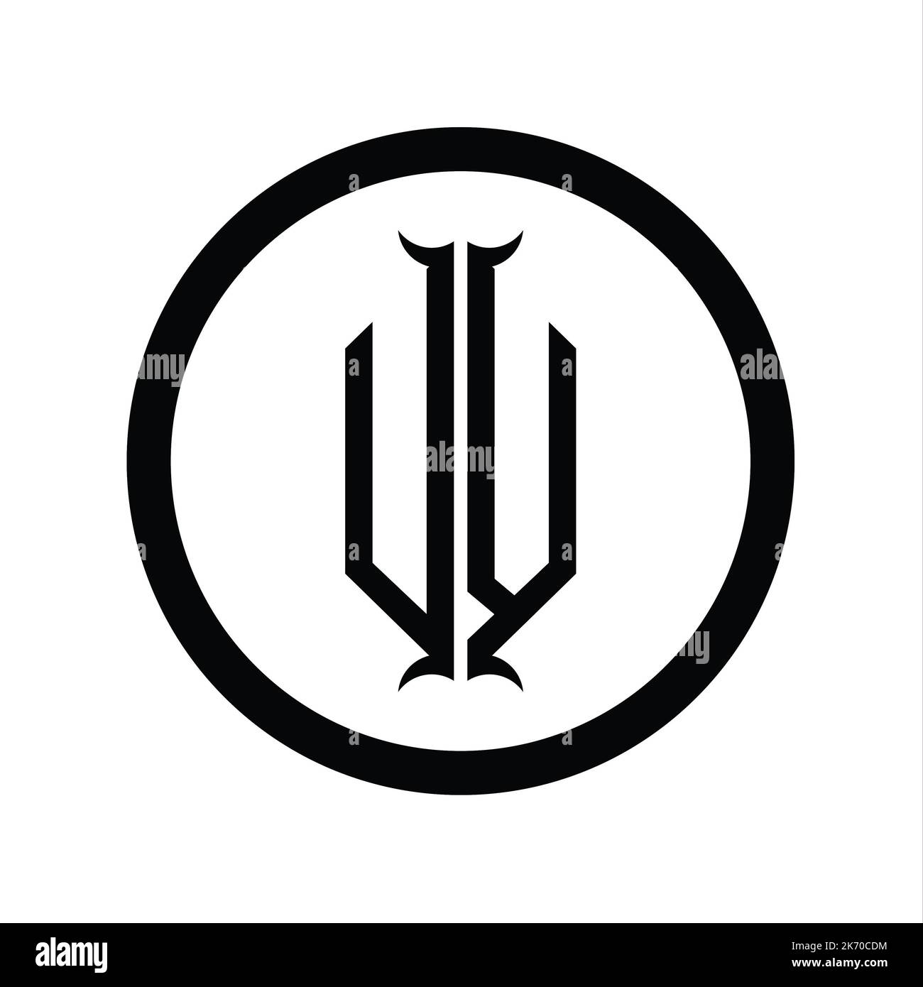 VU Logo monogram letter with hexagon horn shape design template Stock ...