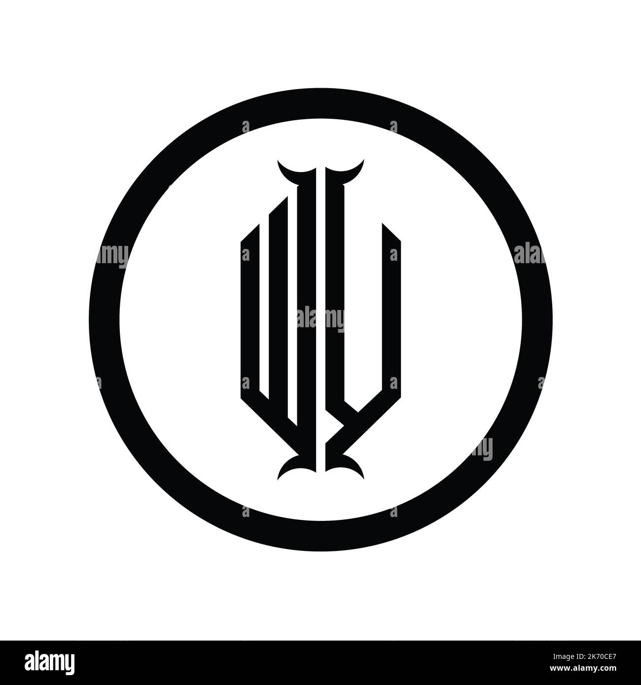 VW Logo monogram letter with hexagon horn shape design template Stock ...