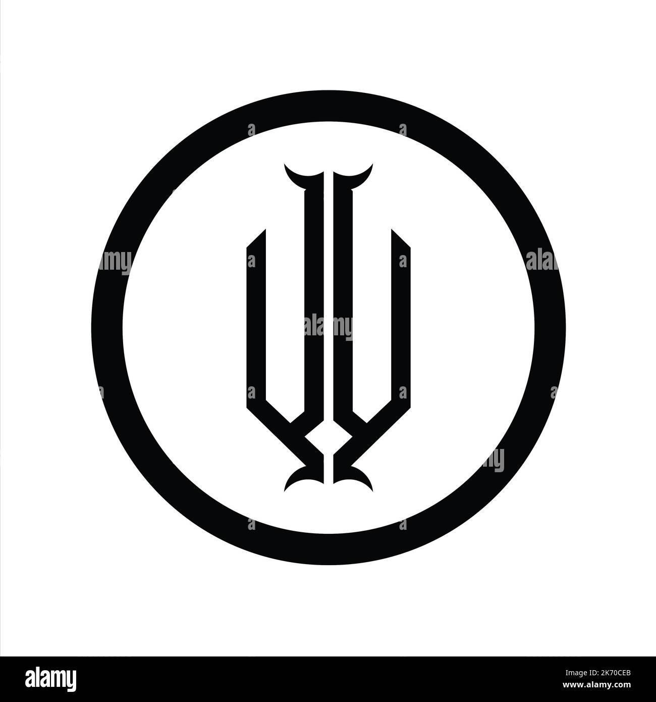 VV Logo monogram letter with hexagon horn shape design template Stock ...