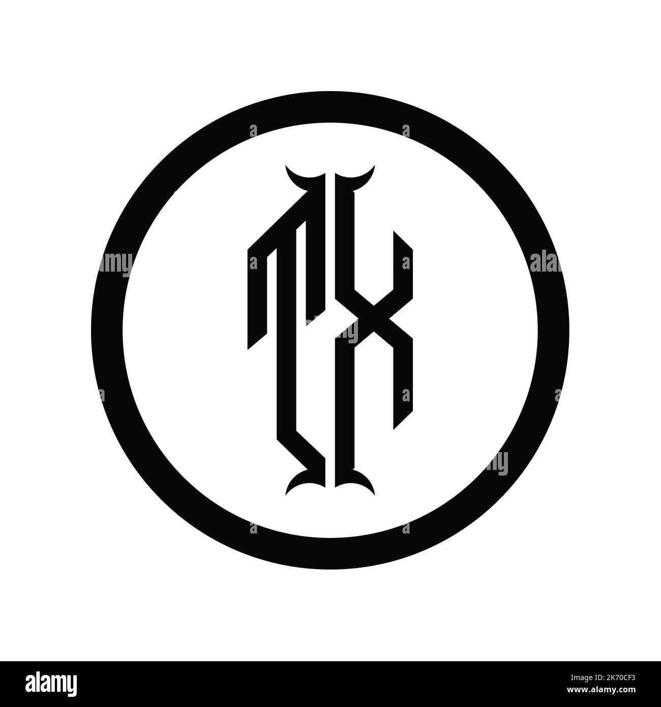 XT Logo monogram letter with hexagon horn shape design template Stock ...