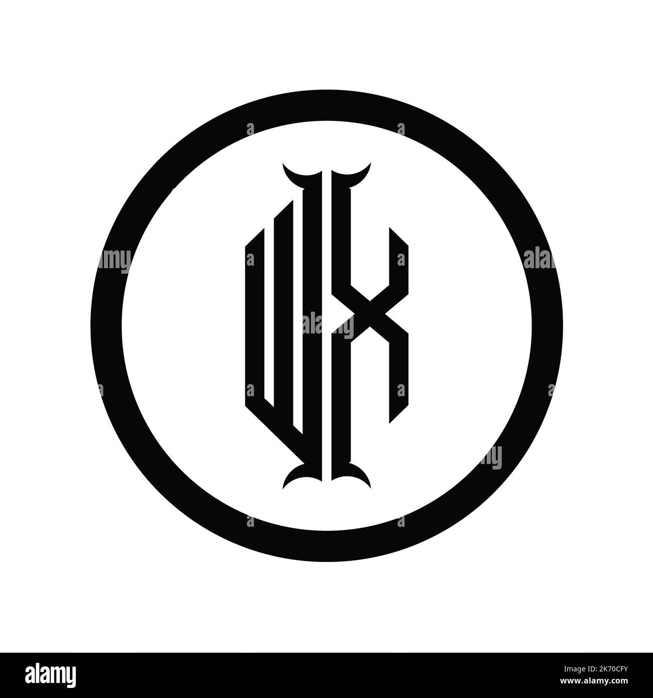 XW Logo monogram letter with hexagon horn shape design template Stock ...