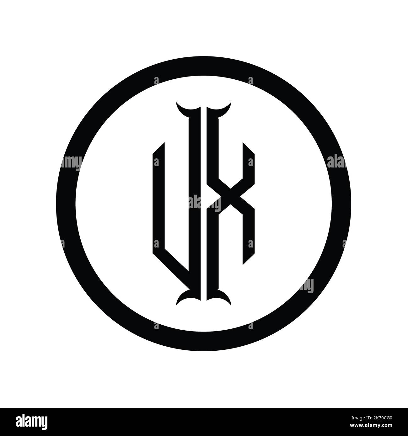 XU Logo monogram letter with hexagon horn shape design template Stock ...