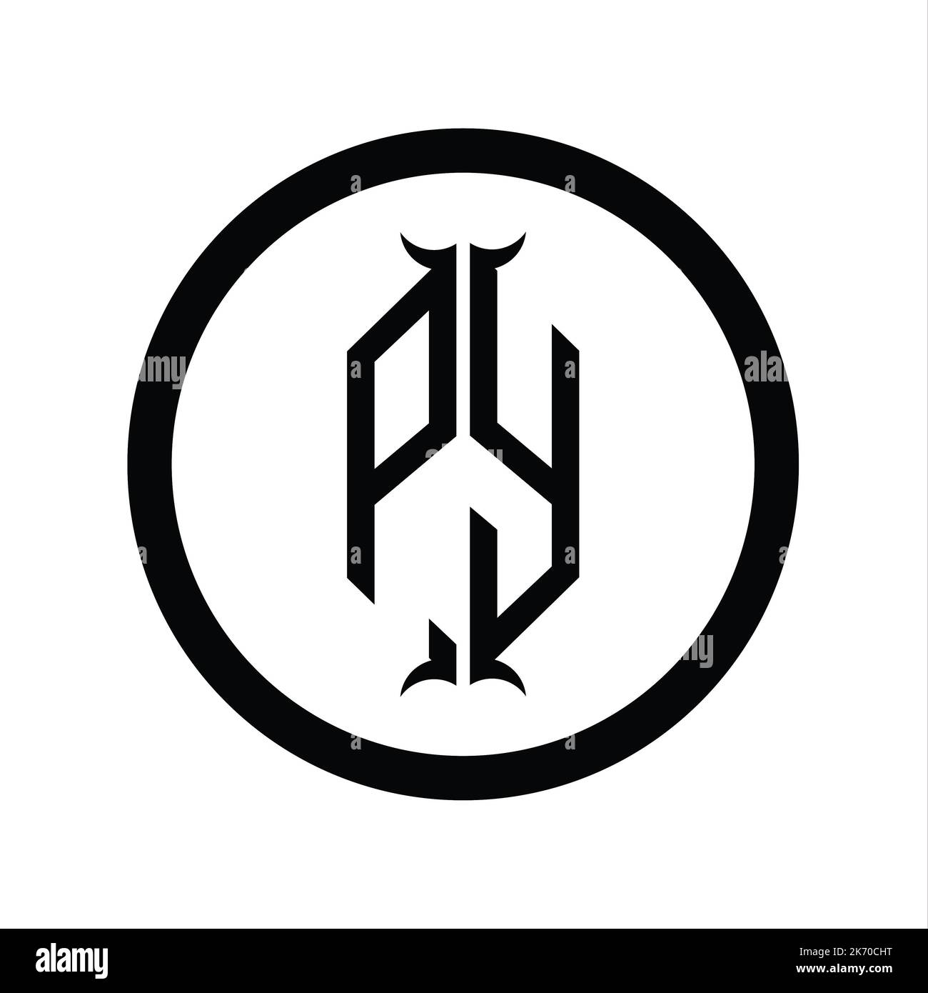 YP Logo monogram letter with hexagon horn shape design template Stock ...