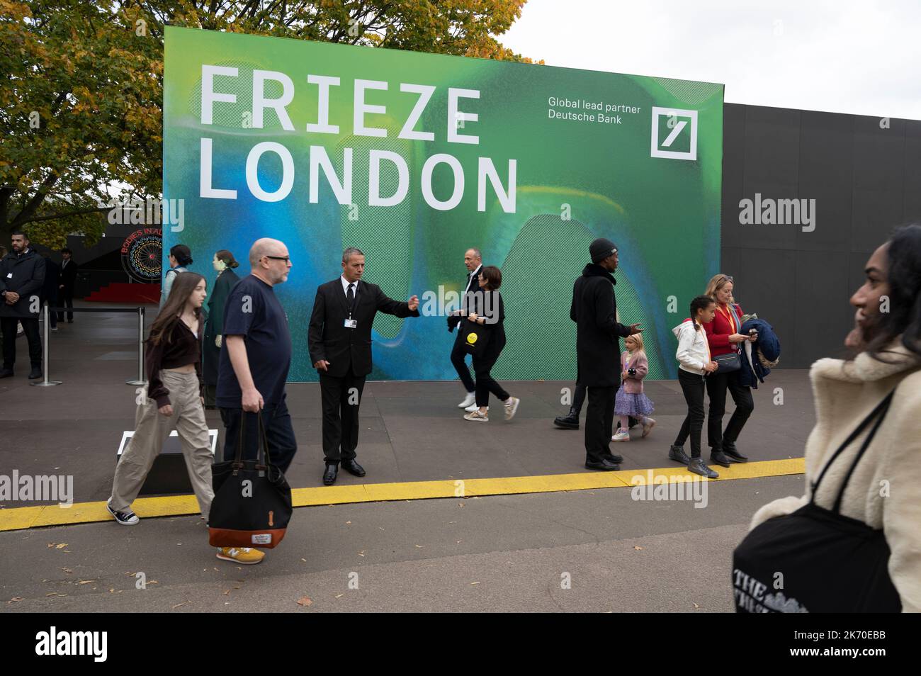 Frieze Art Fair 2022, Regents Park, London, entrance. Stock Photo