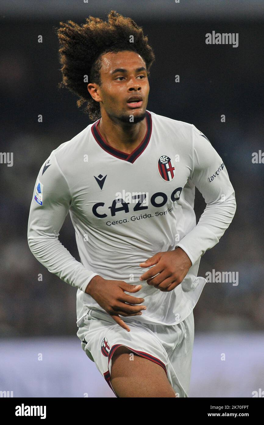 Naples, Italy. 16th Oct, 2022. Joshua Zirkzee player of Bologna, during
