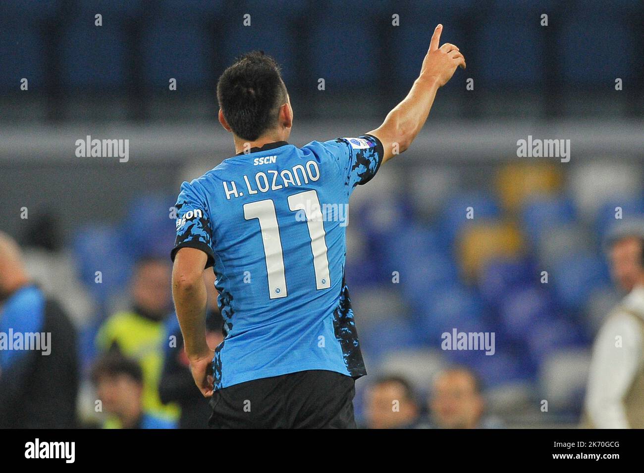 Naples, Italy. 16th Oct, 2022. Hirving Lozano player of Napoli, during