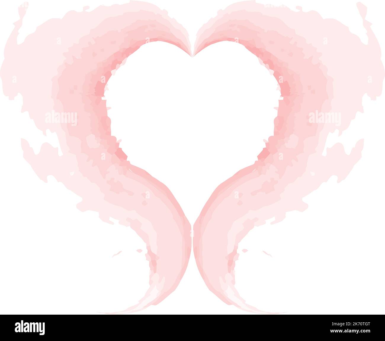 Abstract blots in trendy soft pink shades similar to a hairstyle or ...