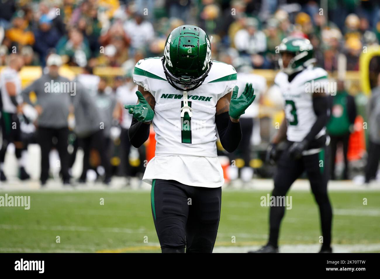 Green Bay, Wisconsin, USA. 16th Oct, 2022. New York Jets cornerback