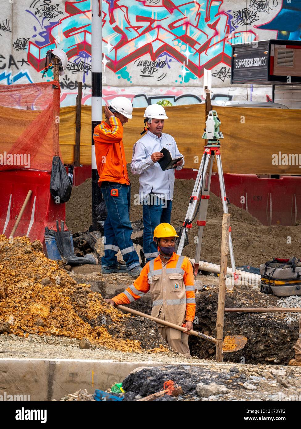 Medellin, Antioquia, Colombia June 2 2022 Colombian Man Working in