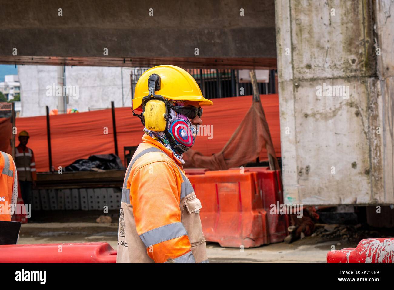 Medellin, Antioquia, Colombia June 2 2022 Colombian Man Working in