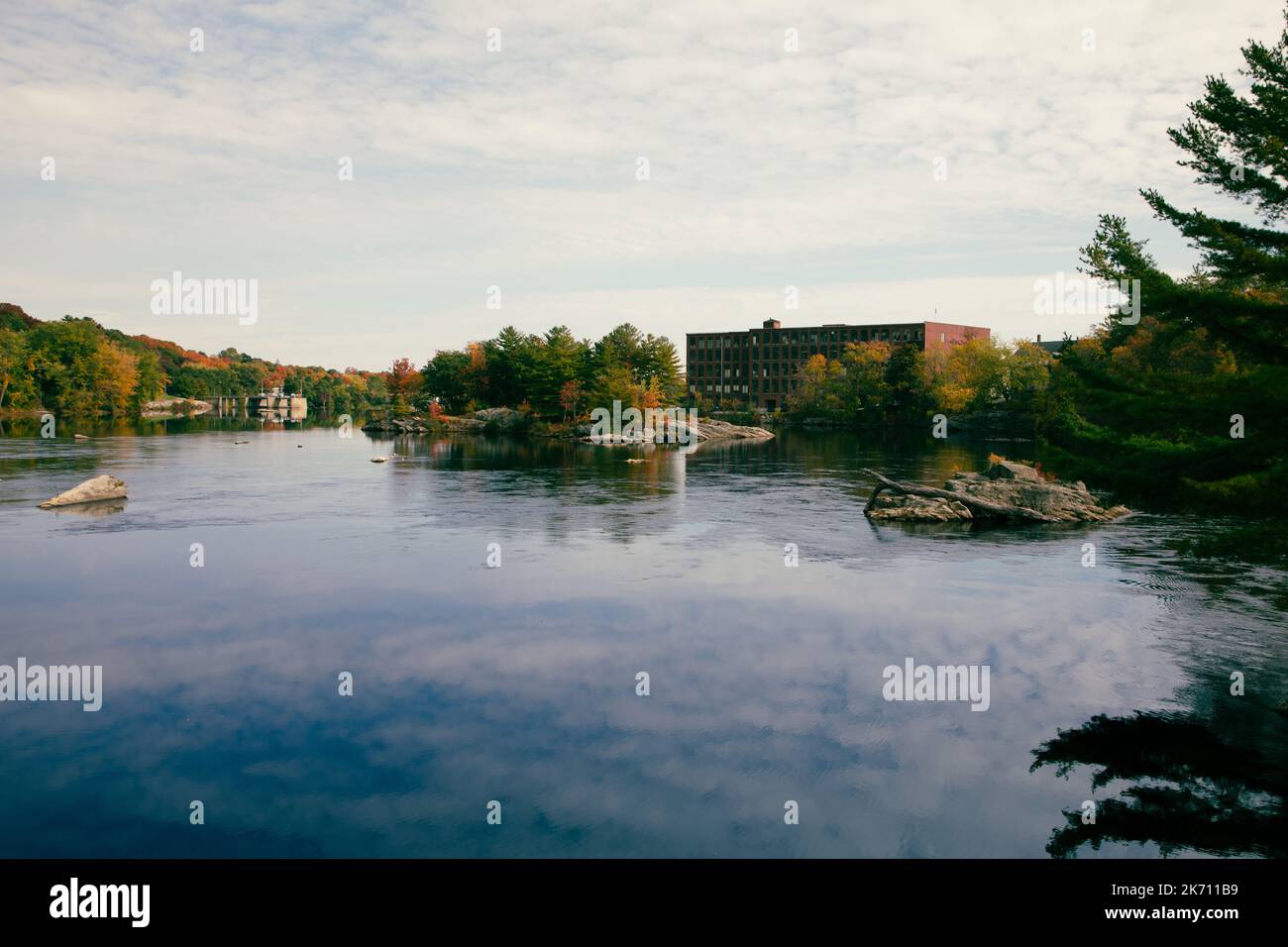 The Androscoggin River at Brunswick, Maine Stock Photo Alamy