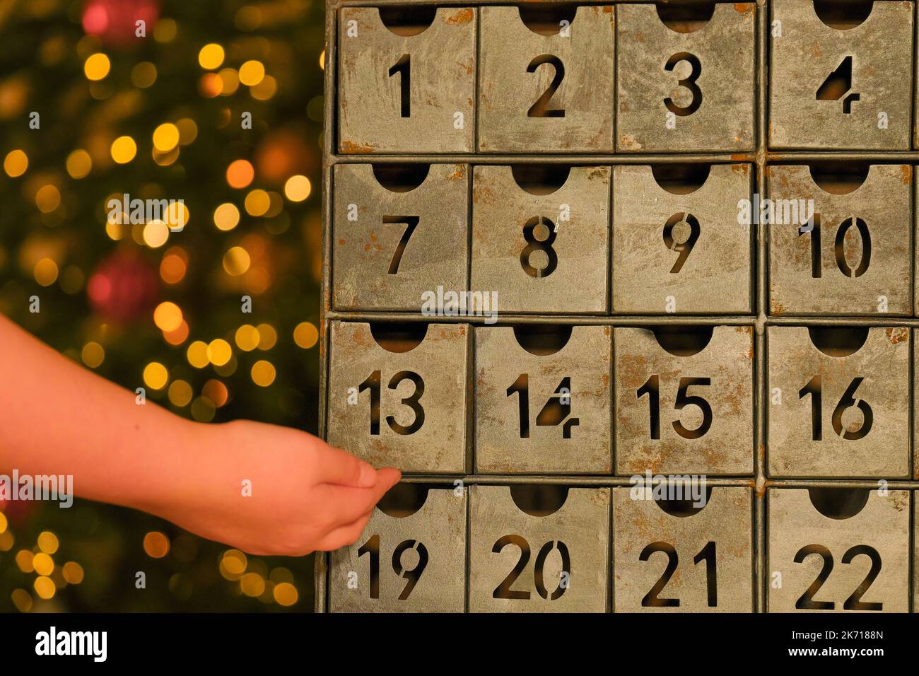 advent calendar Metallic advent calendar in vintage style and child #39 s advent calendar Metallic advent calendar in vintage style and child #39 s