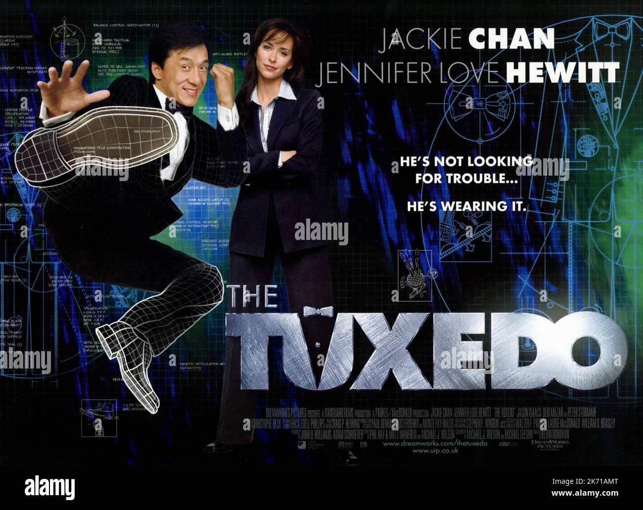 JACKIE CHAN, JENNIFER LOVE HEWITT, THE TUXEDO, 2002 Stock Photo