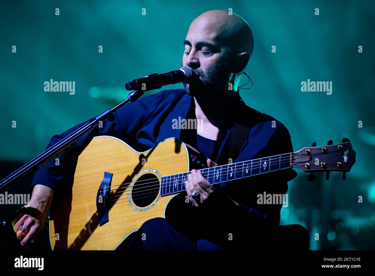 Padua, Italy. 17th Oct, 2022. NEGRAMARO UNPLUGGED EUROPEAN TOUR 2022 16-10-2022 GRAN TEATRO GEOX - PADUA In the photo Giuliano Sangiorgi Credit: Independent Photo Agency/Alamy Live News Stock Photo