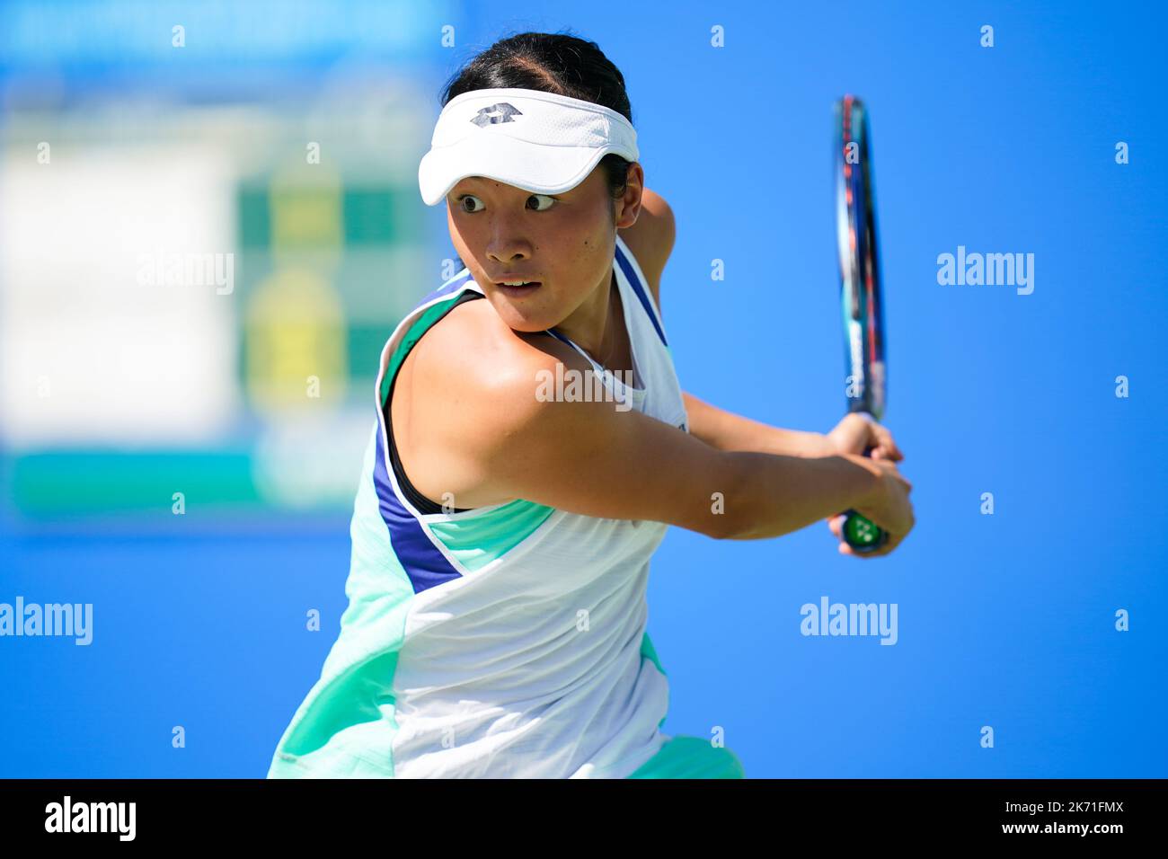 Osaka, Japan. 16th Oct, 2022. Sara Saito (JPN), October 16, 2022 - Tennis : Girls' Singles Final Match between Sara Saito (JPN) 2-0 Sayaka Ishii (JPN) at ITC Utsubo Tennis Center during Osaka Mayor's Cup World Super Junior Tennis Championships 2022 in Osaka, Japan. Credit: SportsPressJP/AFLO/Alamy Live News Stock Photo