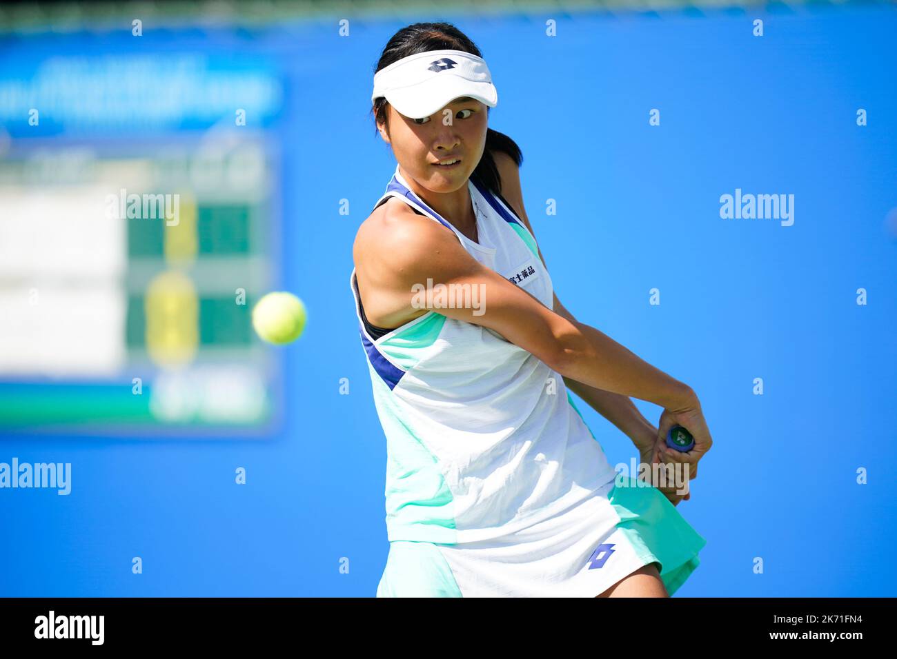 Osaka, Japan. 16th Oct, 2022. Sara Saito (JPN), October 16, 2022 - Tennis : Girls' Singles Final Match between Sara Saito (JPN) 2-0 Sayaka Ishii (JPN) at ITC Utsubo Tennis Center during Osaka Mayor's Cup World Super Junior Tennis Championships 2022 in Osaka, Japan. Credit: SportsPressJP/AFLO/Alamy Live News Stock Photo