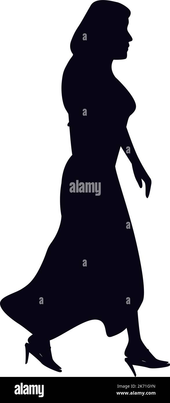 woman walking silhouette style Stock Vector Image & Art - Alamy