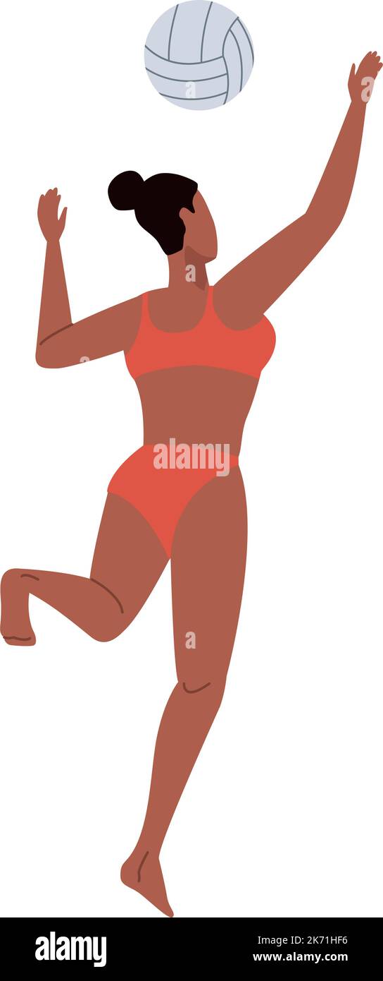 athletic woman volleyball player Stock Vector Image & Art - Alamy