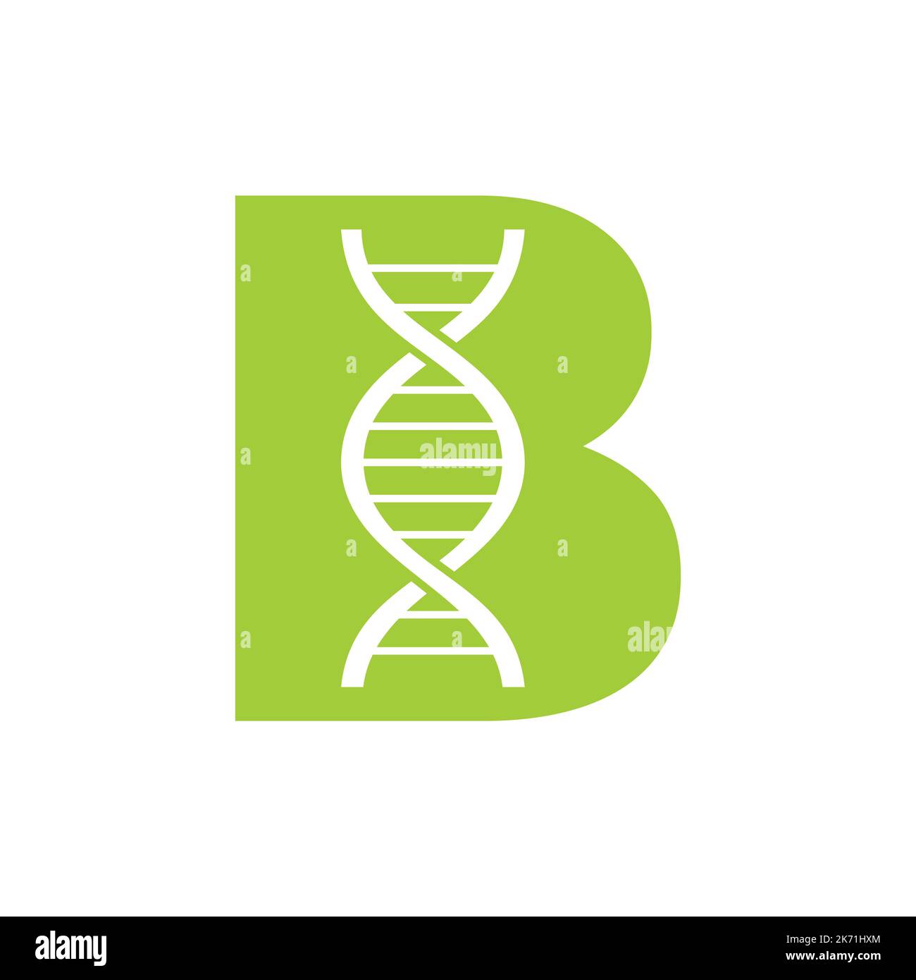 Initial Letter B DNA Logo Concept For Biotechnology, Healthcare And Medicine Identity Vector Template Stock Vector