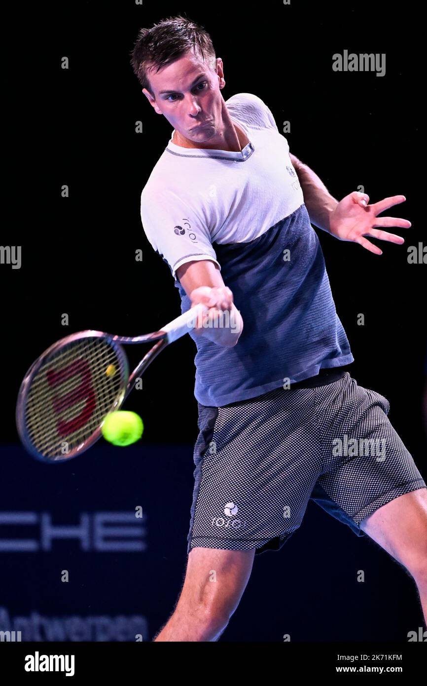 Slovak Filip Horansky pictured in action during the qualification game