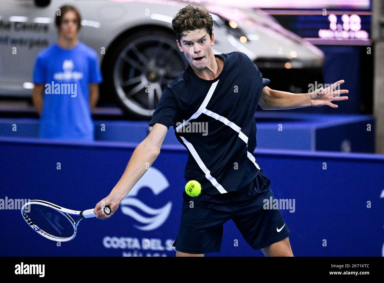 Belgian Alexander Blockx pictured in action during the qualification ...