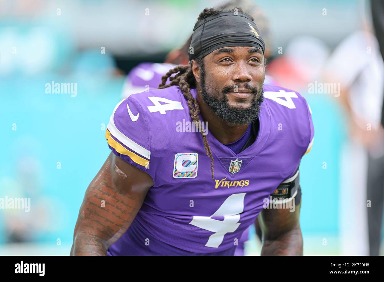 Minnesota Vikings running back Dalvin Cook walks on the field before an NFL  wild card playoff football game against the New York Giants, Sunday, Jan.  15, 2023, in Minneapolis. (AP Photo/Charlie Neibergall