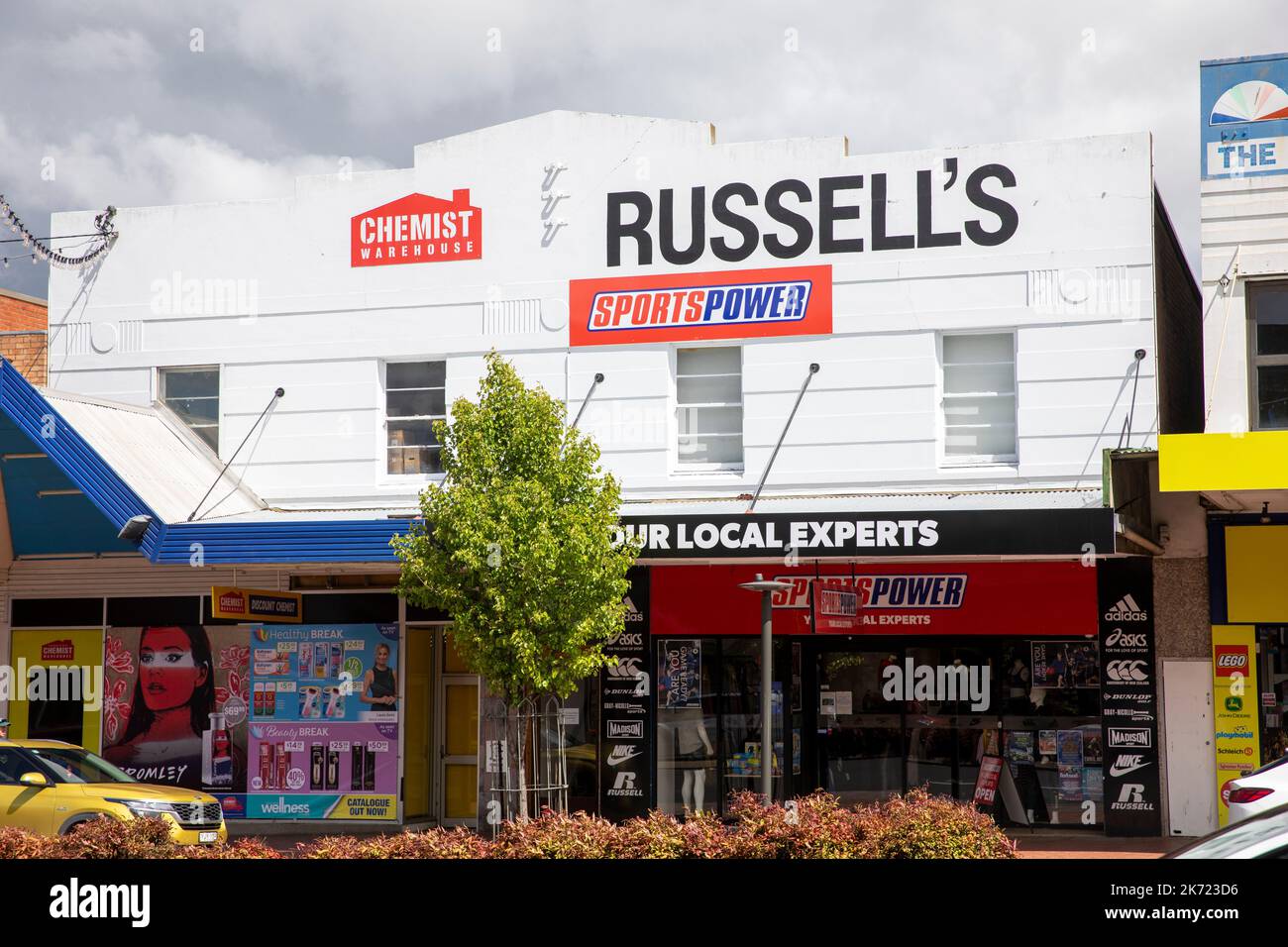 Orange CBD, shops and stores on summer street in Orange city centre,NSW