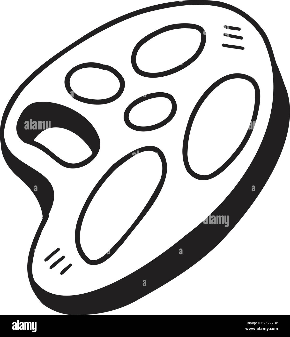 Hand Drawn acrylic paint tray illustration isolated on background Stock