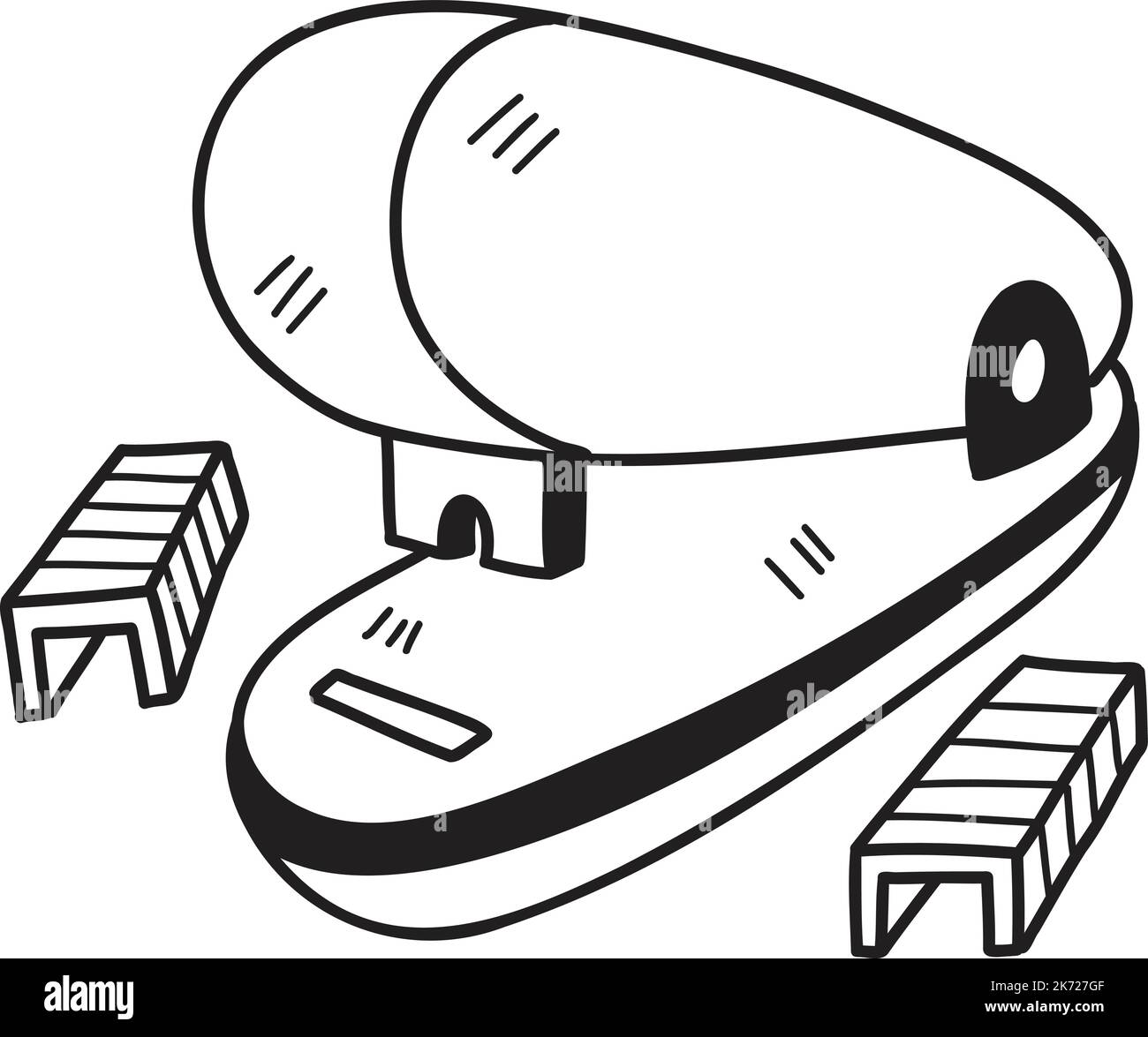 Hand Drawn stapler illustration isolated on background Stock Vector