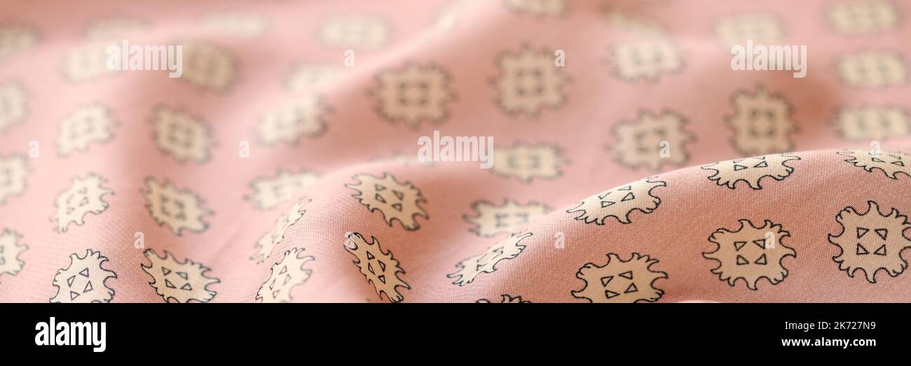 Abstract fabric colorful background with patterns closeup Stock Photo