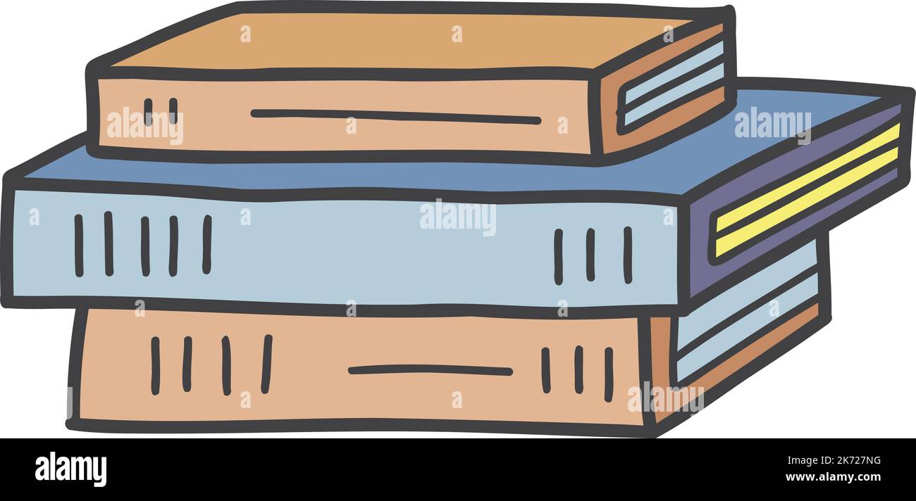 Hand Drawn stack of books illustration isolated on background Stock ...