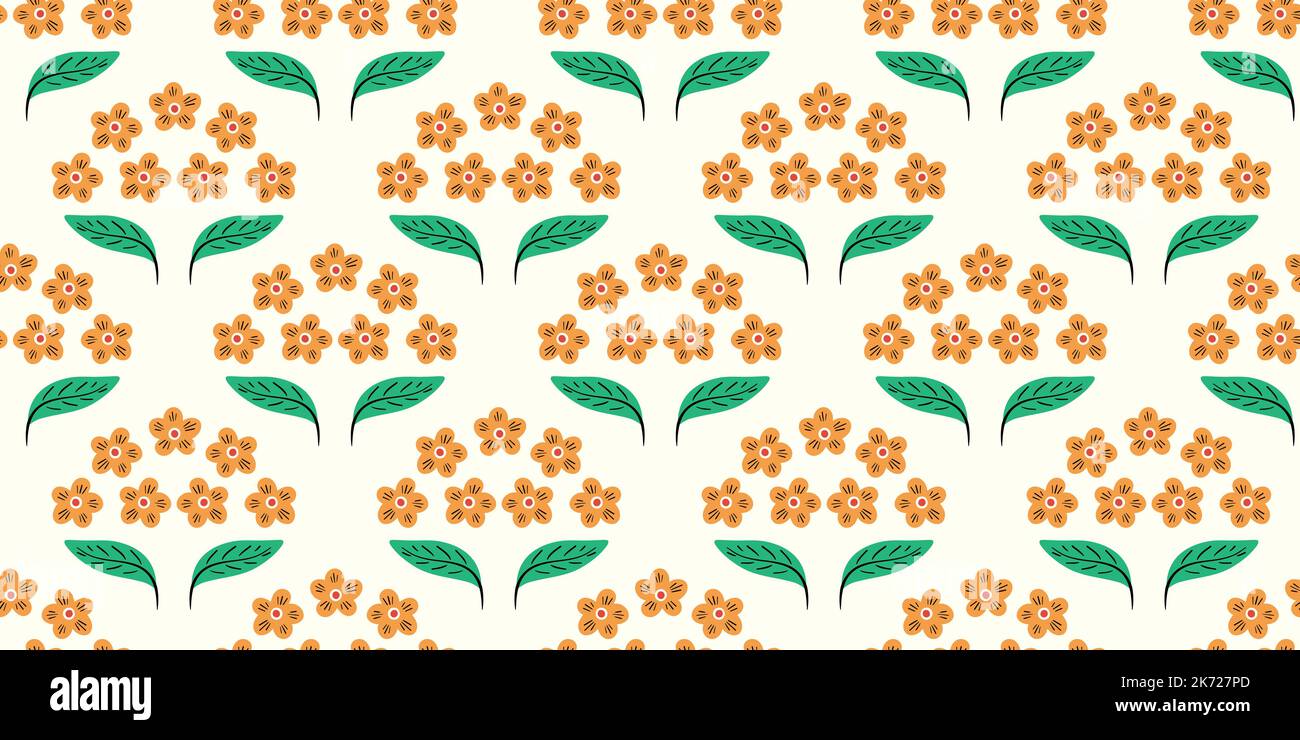 Flower pattern background vector border, seamless repeat design banner ...