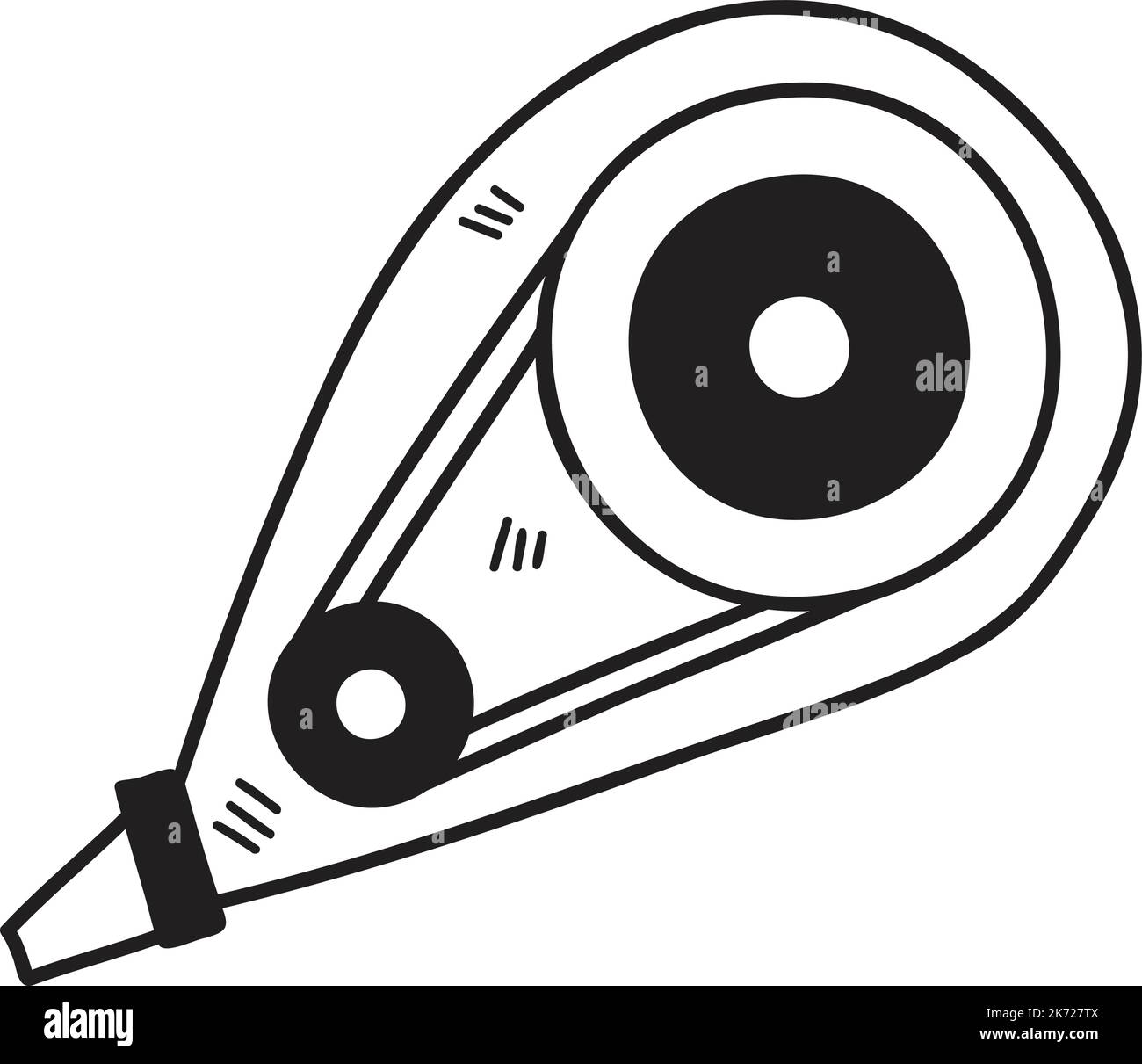 Hand Drawn Correction tape illustration isolated on background Stock