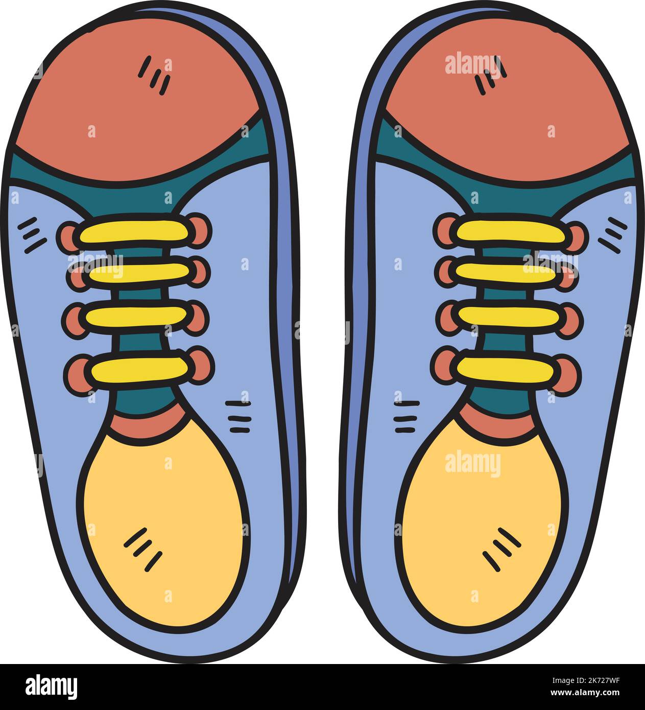 Hand Drawn sneakers shoes illustration isolated on background Stock ...
