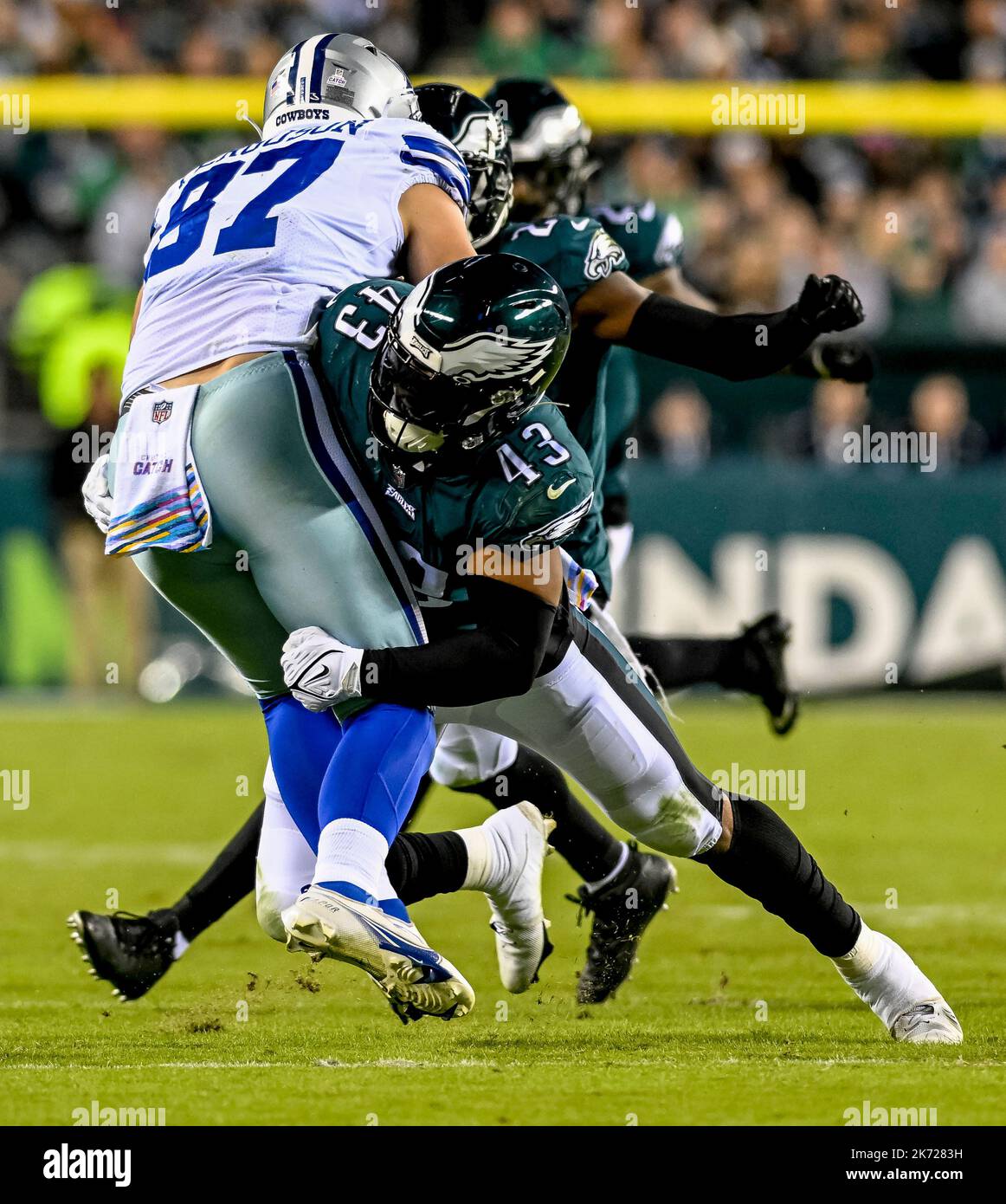 Dallas Cowboys tight end Jake Ferguson (87) is seen after an NFL football  game against the New York Giants, Thursday, Nov. 24, 2022, in Arlington,  Texas. Dallas won 28-20. (AP Photo/Brandon Wade