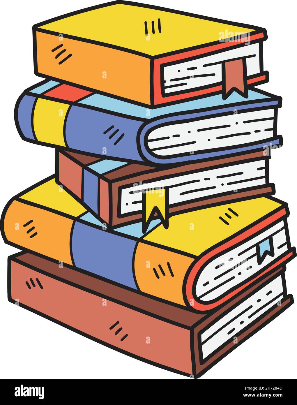 Hand Drawn stack of books illustration isolated on background Stock ...