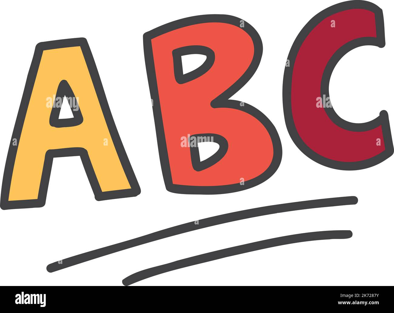 Hand Drawn ABC lettering illustration isolated on background Stock ...