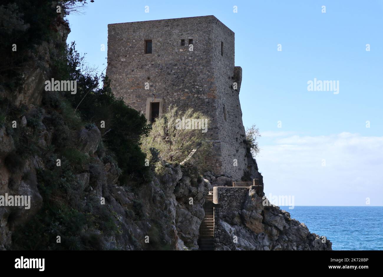 Praiano - Torre Grado sulla costa di Vettica Maggiore Stock Photo