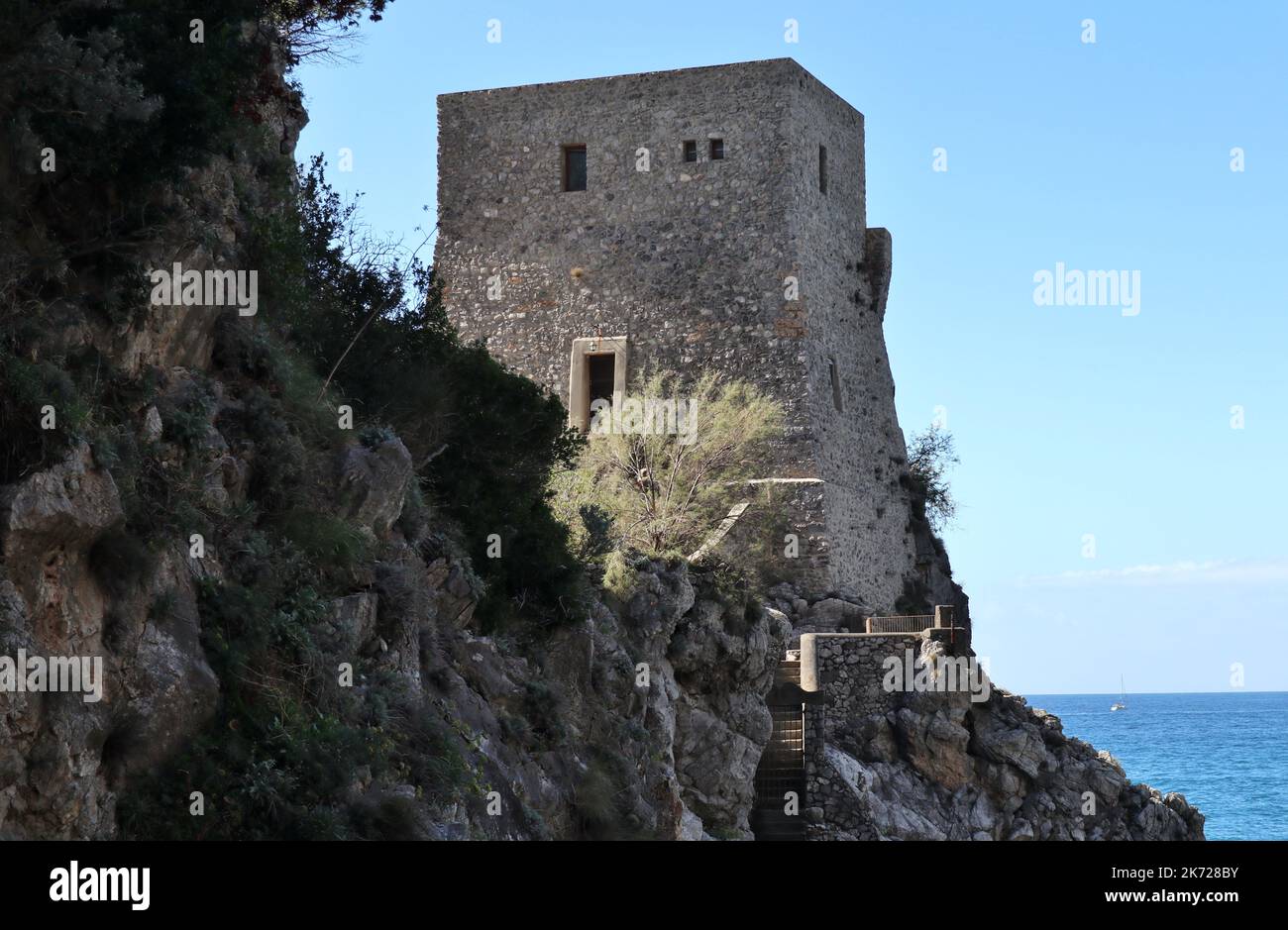 Praiano - Torre Saracena a Vettica Maggiore Stock Photo