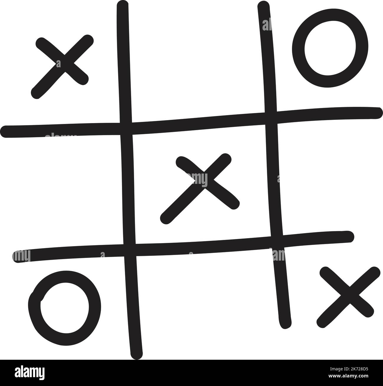 Tic tac toe with hearts on white background Vector Image