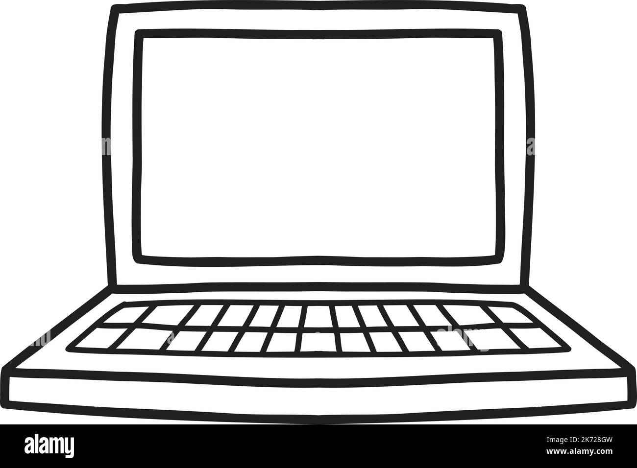 Hand drawn laptop illustration hi-res stock photography and images - Alamy