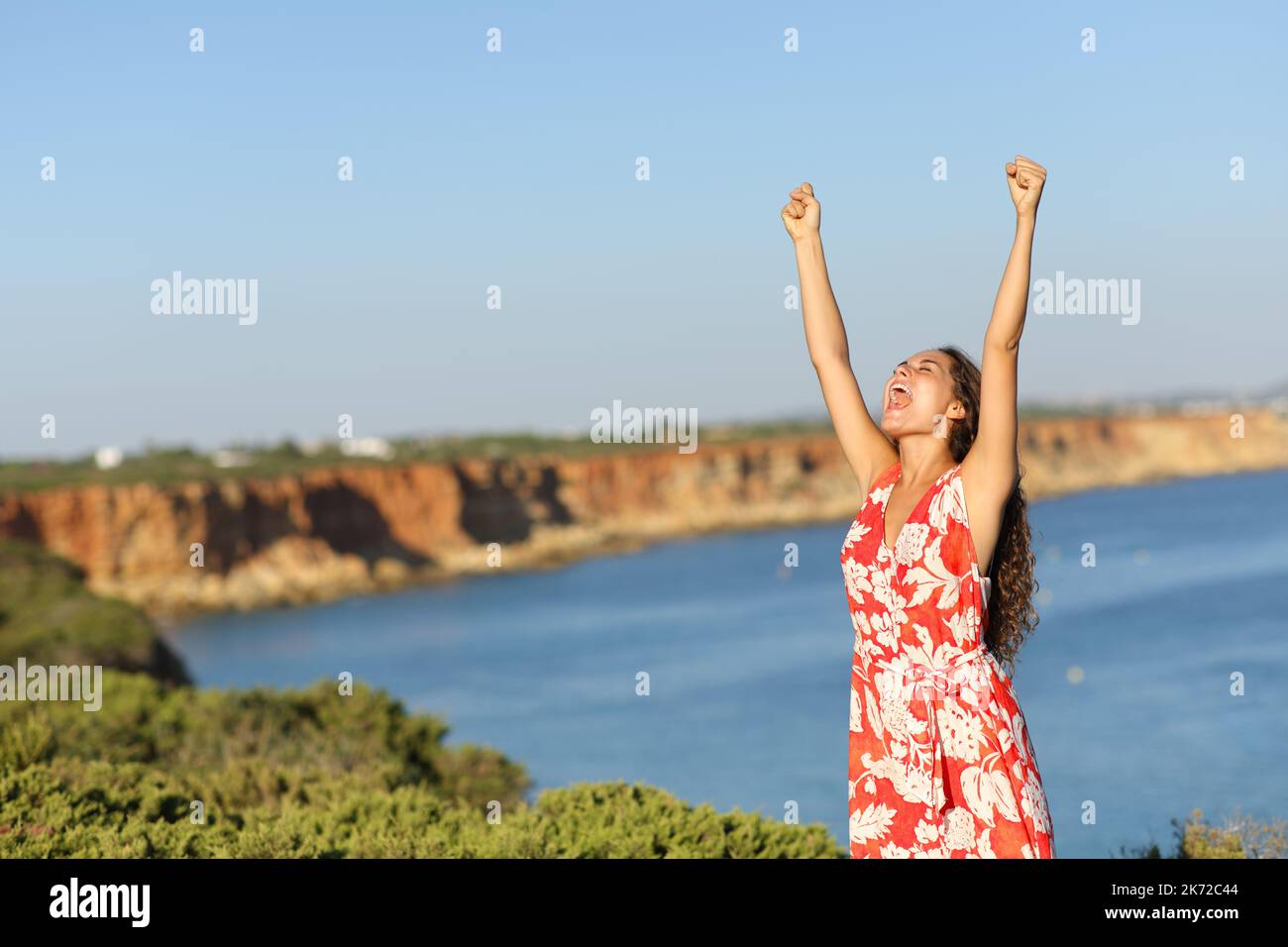 Sun arms raising beach hi-res stock photography and images - Alamy