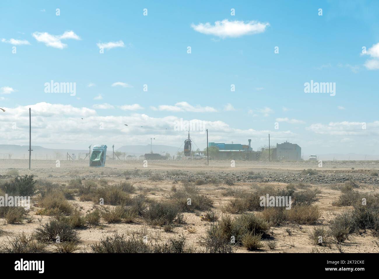 TANKWA, SOUTH AFRICA - SEP 4, 2022: A dust storm at Tankwa Road Stall ...