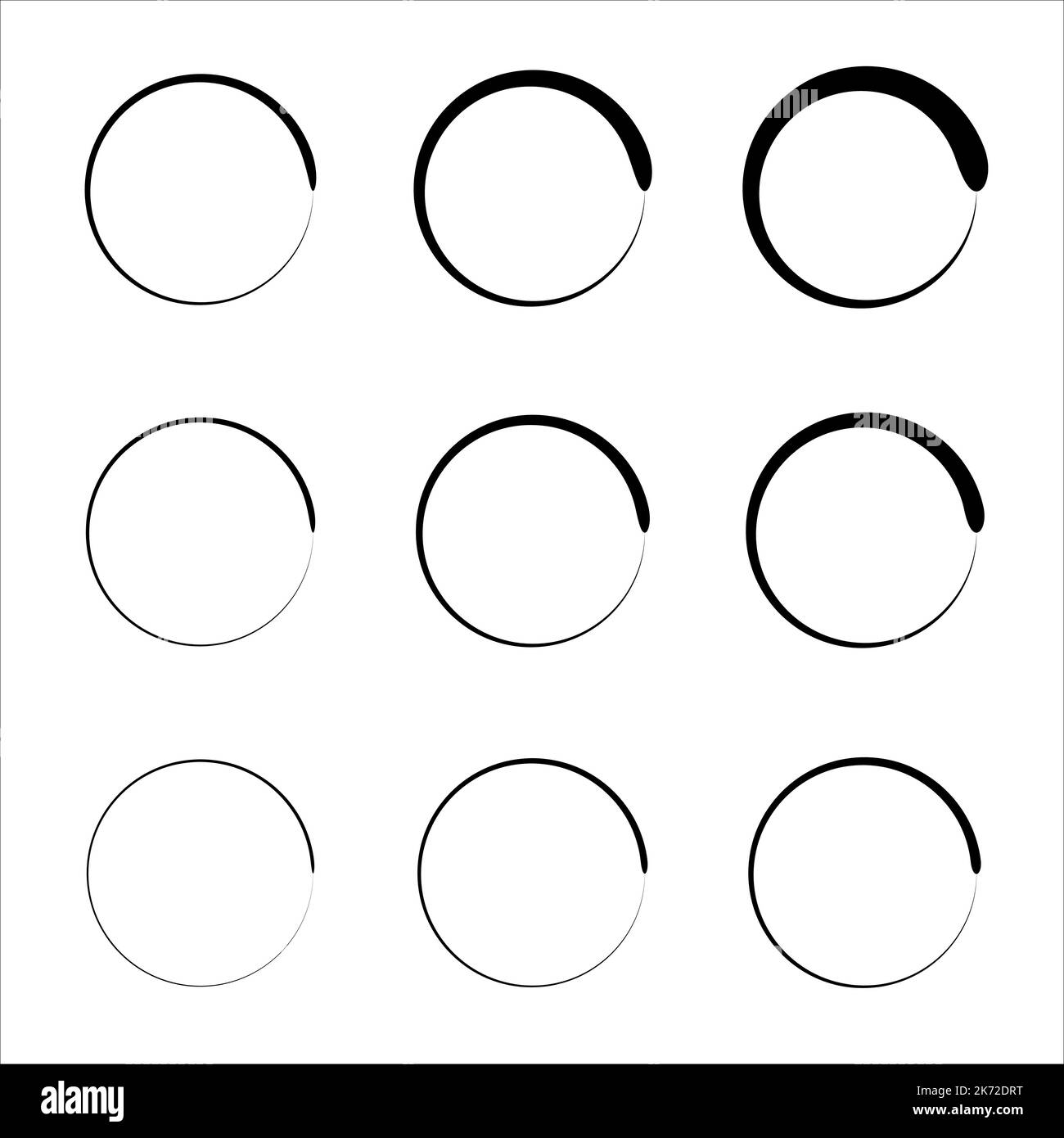 Collection of Round. Rounds scribble line circles. Speed lines in