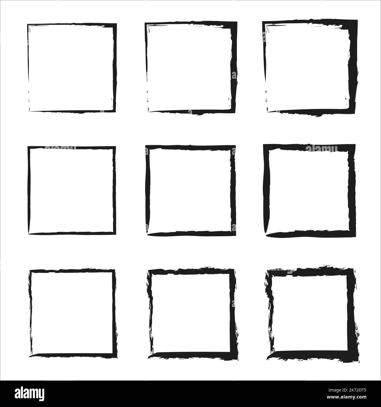 Grunge frames vector set. Grunge ink illustration. rectangular shapes ...