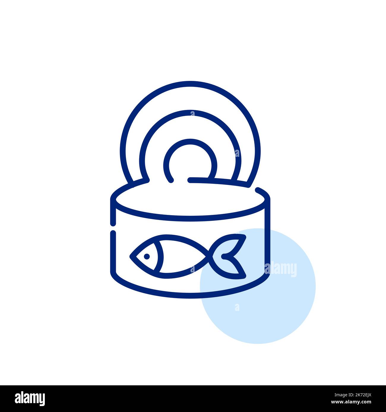 Canned fish. Pixel perfect, editable stroke line icon Stock Vector