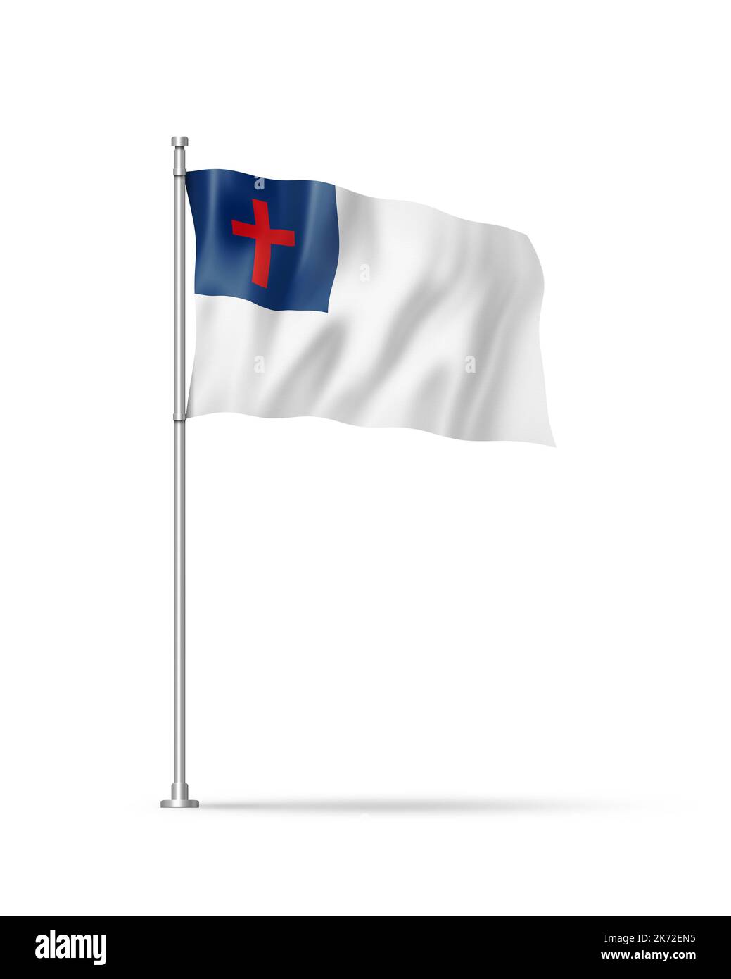 Christian flag, 3D illustration, isolated on white Stock Photo