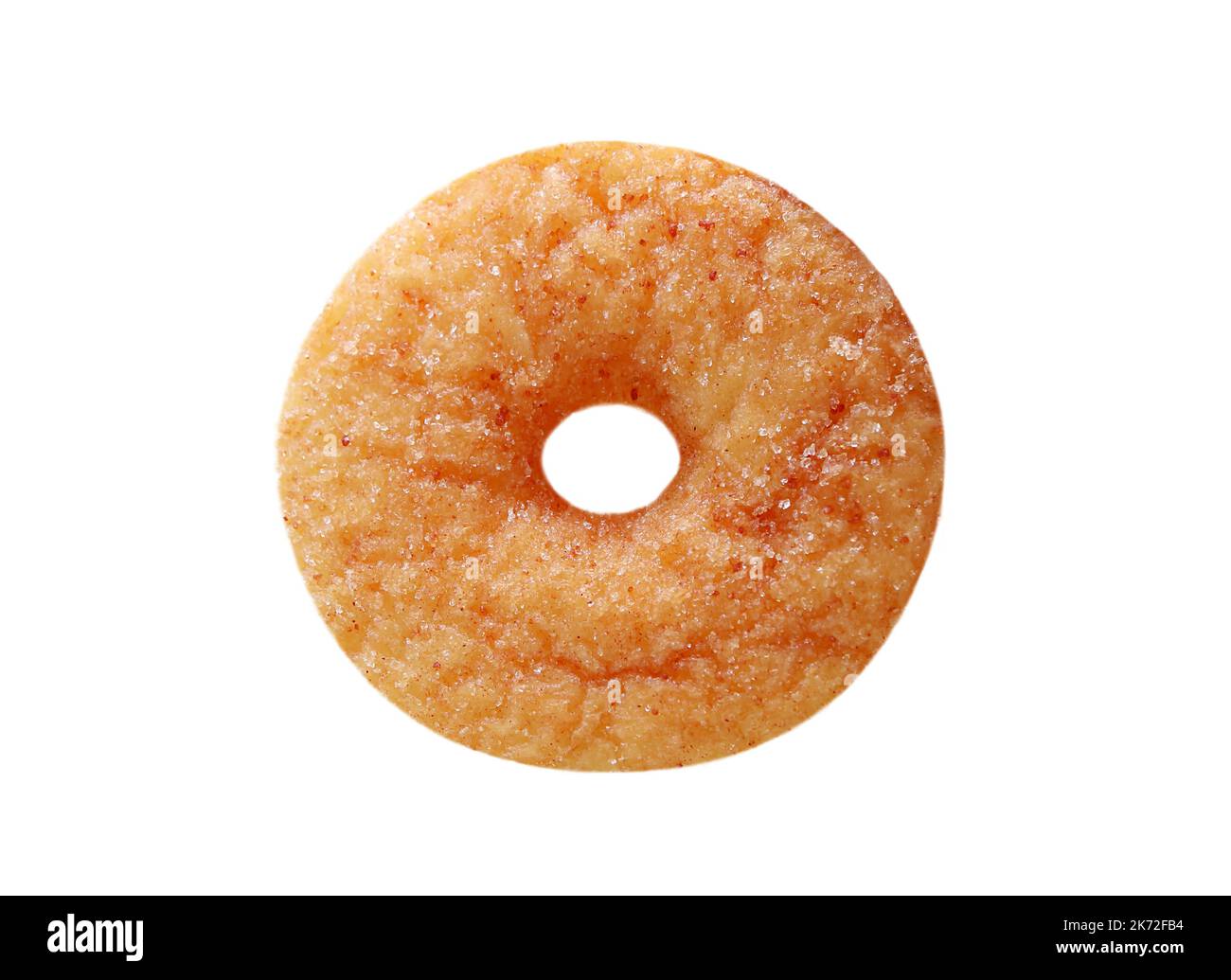 Sugar Cinnamon Doughnut Isolated on White Background Stock Photo