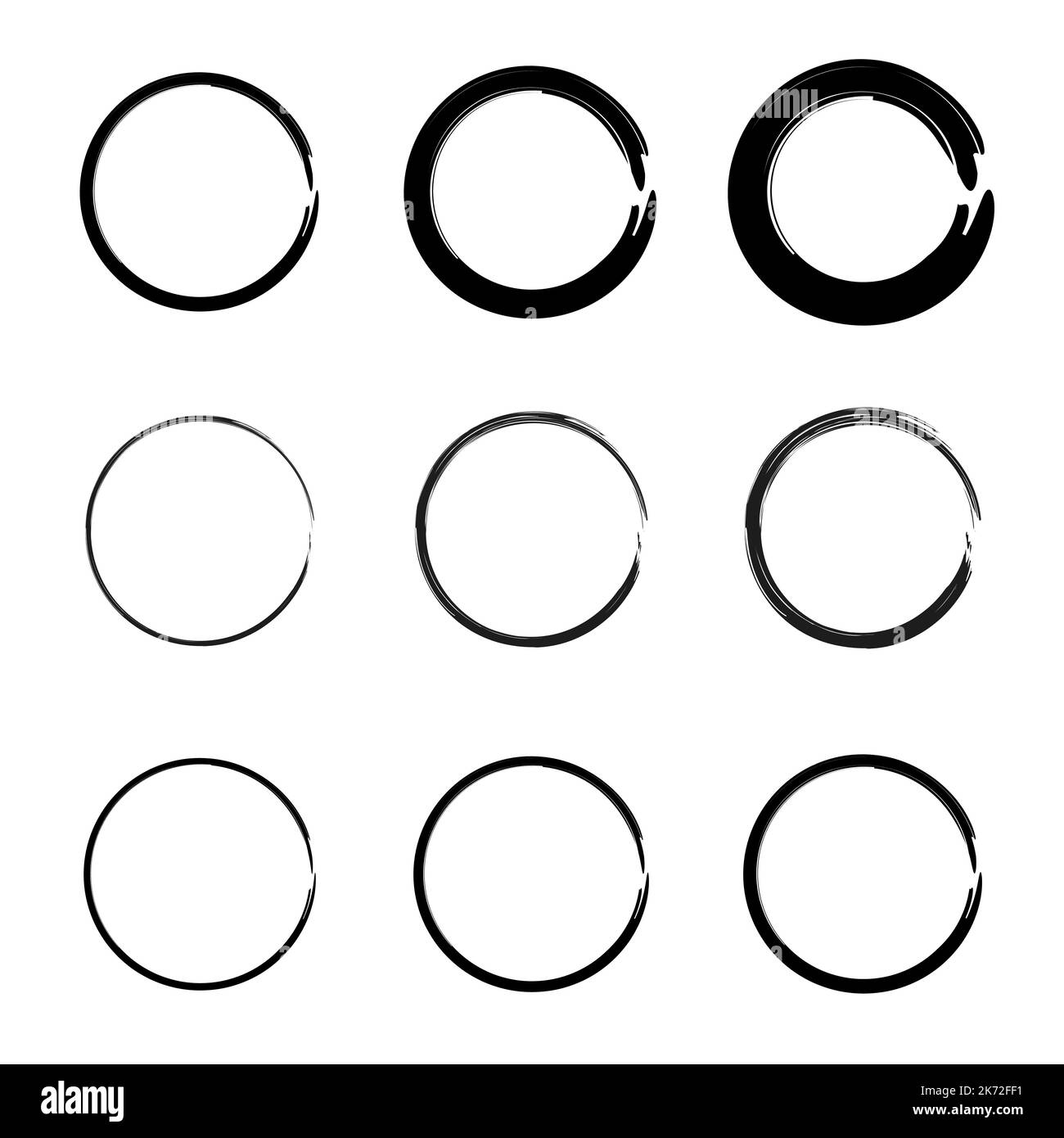 Hand Drawn Circles Sketch Vector Grunge Round Shapes Doodle Circles
